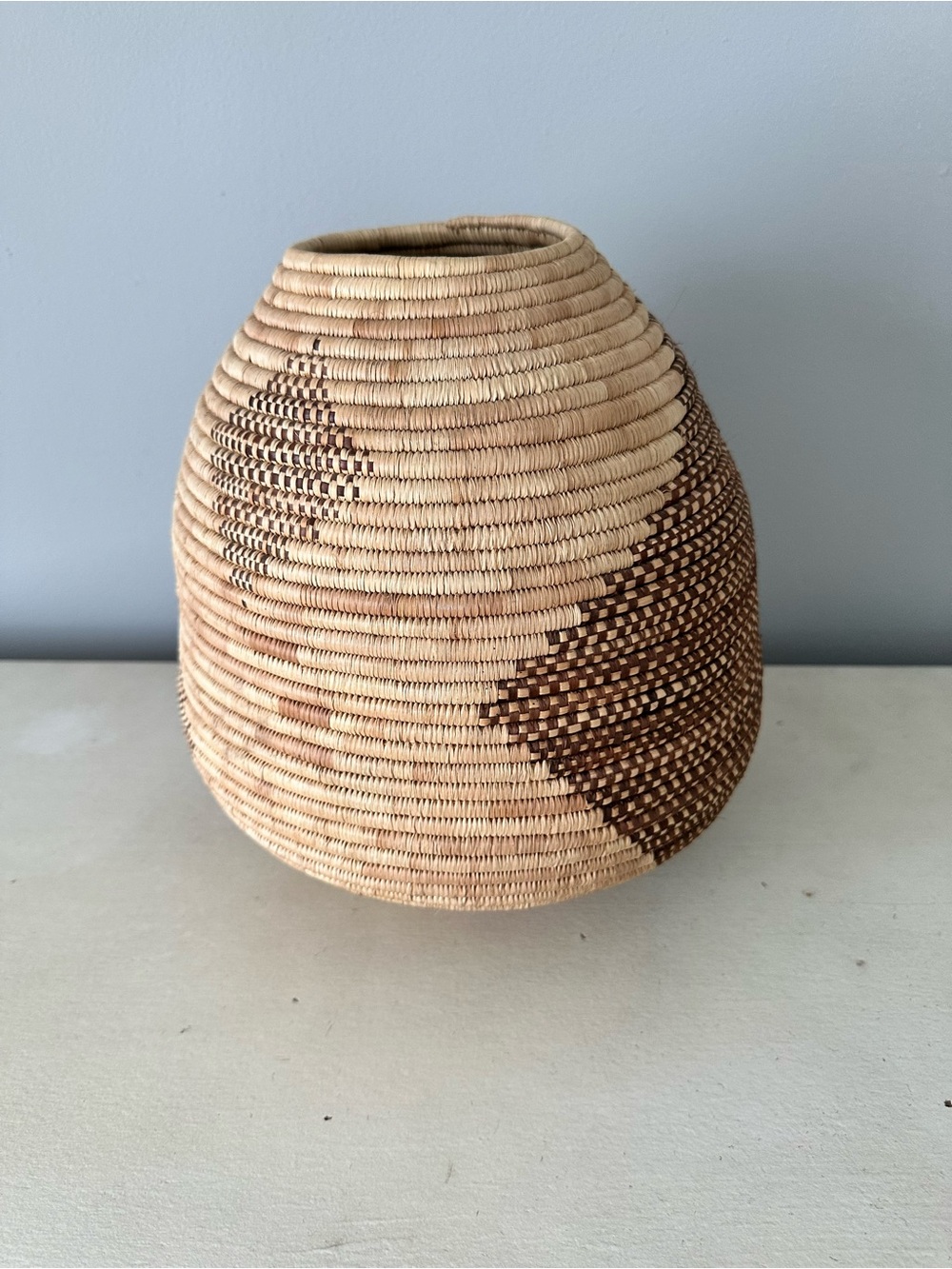 Africa African handmade woven basket brown large boho decor